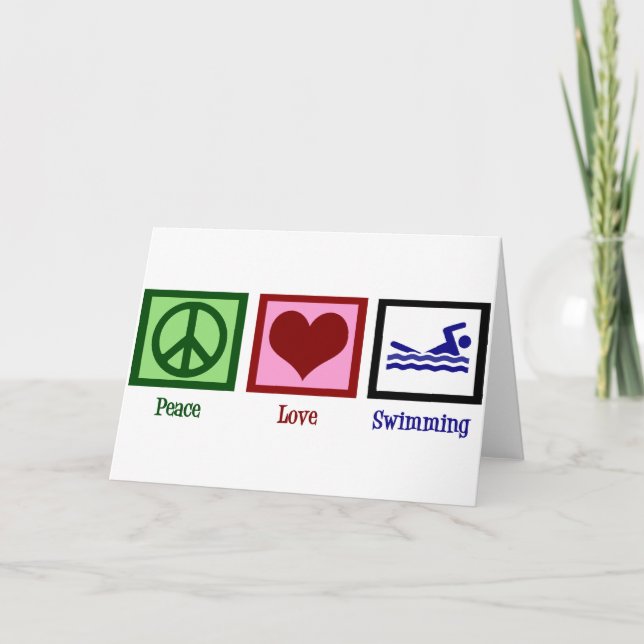 Carte Natation d'amour de paix (Devant)