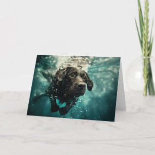 Carte Natation Labrador Chiot Design sous-marin