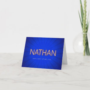 Carte Nathan nom en néon lumineux