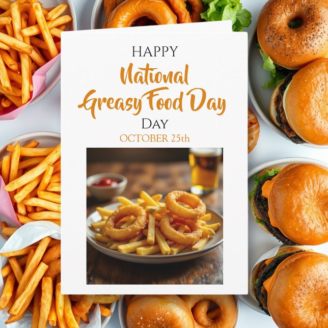 Carte National Greasy Foods Day | October 25th (Créateur téléchargé)