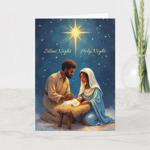 Carte Nativité afro-américaine Noël Nuit silencieuse