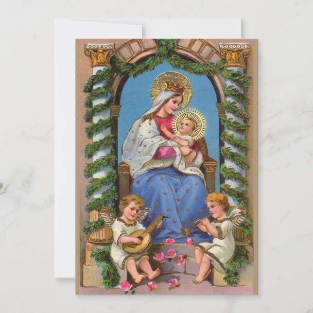 Carte Nativité Avec Madonna Et Enfant (Devant)