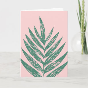 Carte Nature botanique Illustration tropicale rose vert