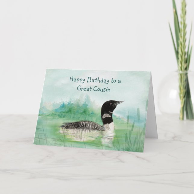 Carte Nature d'oiseau de dingue d'aquarelle (Devant)