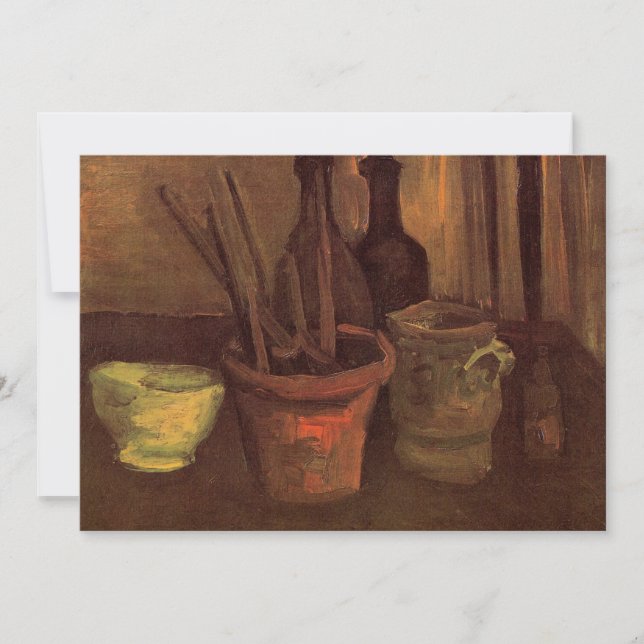 Carte Nature morte Pinceaux dans un pot par Vincent van  (Devant)