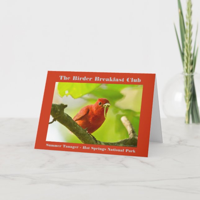 Carte Nature Photographie été Tanager Birder (Devant)