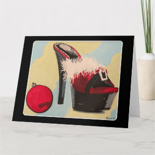Carte Naughty Girl Christmas 2020 Peinture sur une