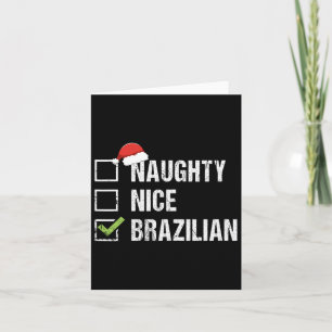 Carte Naughty Nice Brésil Brésil Santa Hat Noël