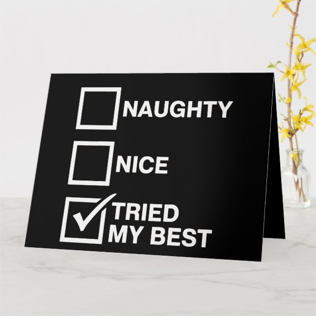 Carte Naughty Nice List J'Ai Essayé Mon Meilleur Père No (Fleur jaune)