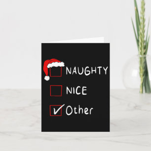 Carte Naughty Nice Liste Autres Drôle Noël Hommes Femmes