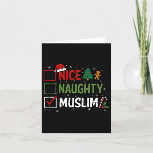 Carte Naughty Nice Musulman Pajamas de Noël Père Noël