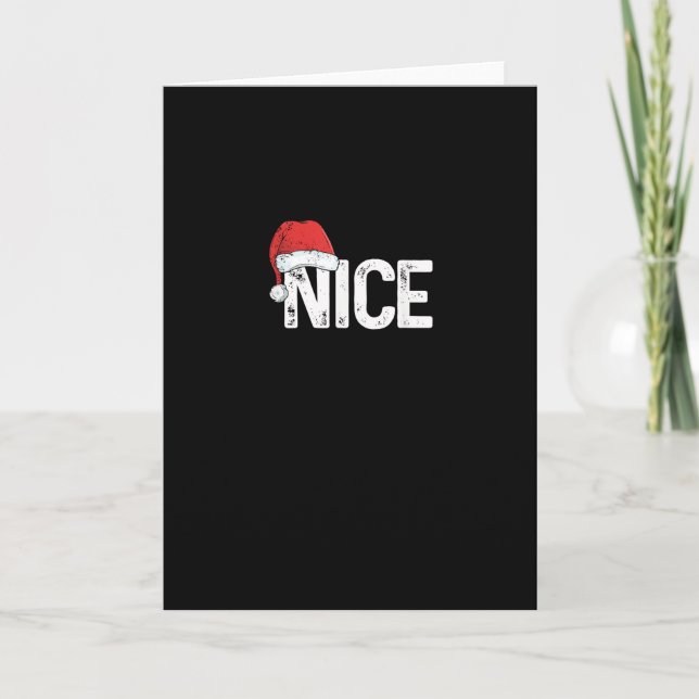 Carte Naughty Or Nice Matching Christmas Funny Design (Devant)