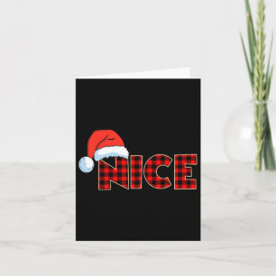 Carte Naughty Ou Nice Noël Couple Buffalo Rouge Plaid