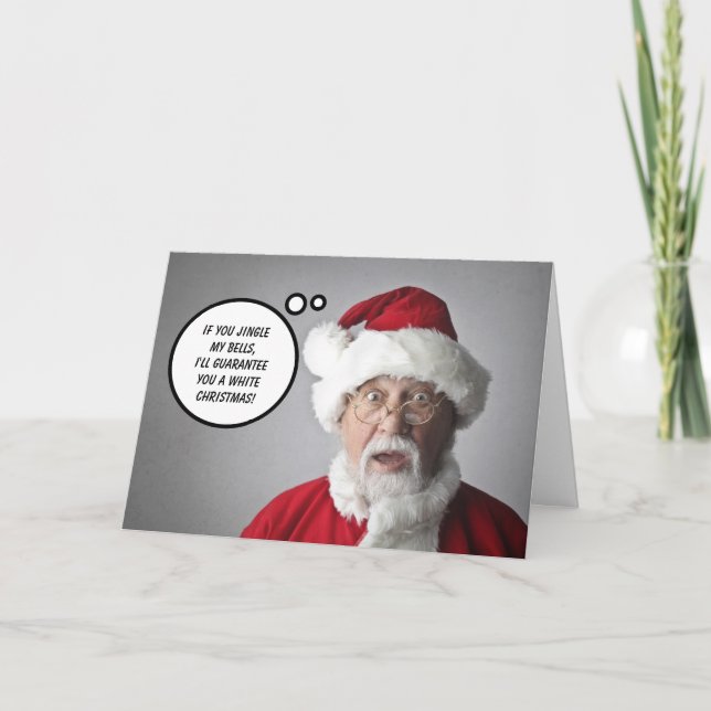 Carte Naughty Santa Claus, voeux de Noël (Devant)