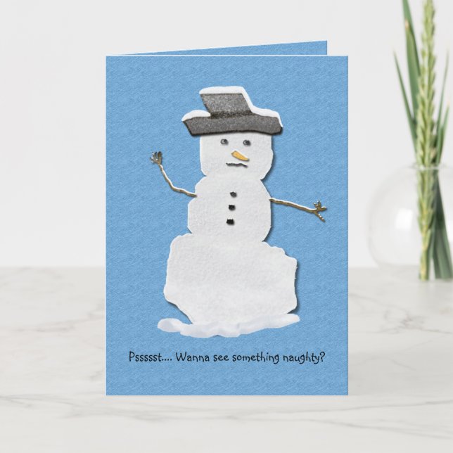 Carte Naughty Snowman (Devant)