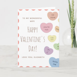 Carte Naughty & Sweet Candy Hearts Femme Saint-Valentin