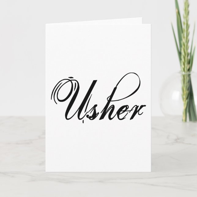 Carte Naughy Grunge Script - Usher Black (Devant)