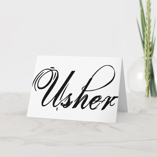 Carte Naughy Grunge Script - Usher Black (Devant)