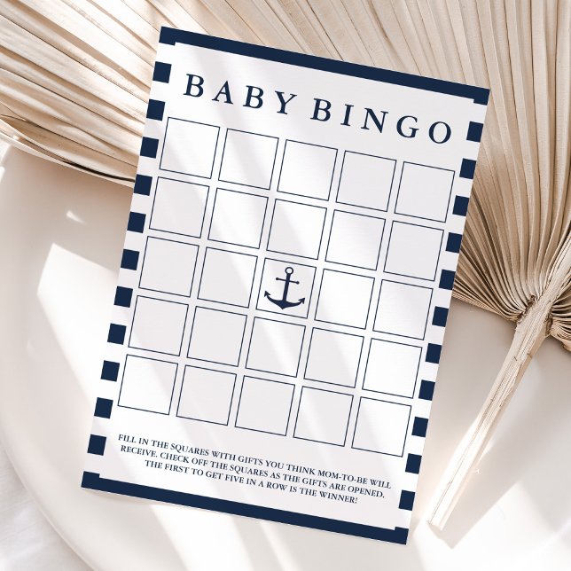 Carte Nautical Boy Baby shower Bingo Jeu (Créateur téléchargé)