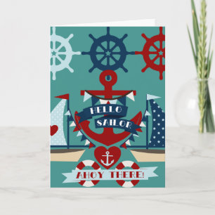 Carte Nautical Hello marin Ancre Voilier Conception de b