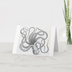 Carte Nautical steampunk octopus vintage kraken design