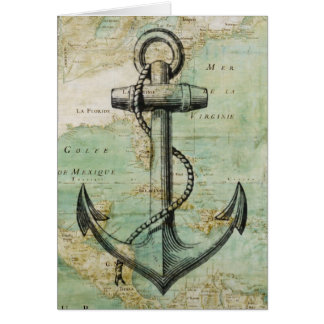 Carte nautique antique avec l'Ancre