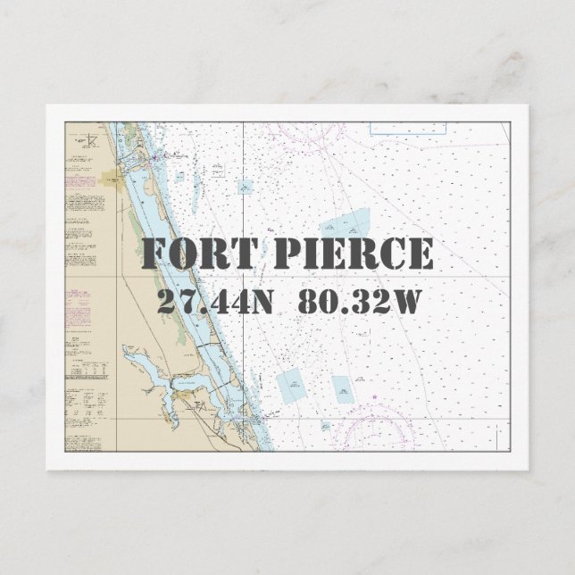 Carte Nautique Fort Pierce FL Latitude Longitude (Devant)