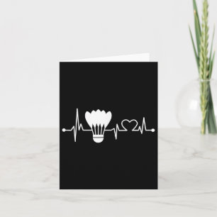 Carte Navette Heartbeat Funny Badminton Player Cadeau