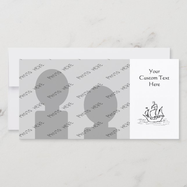 Carte Navire pirate. Noir et Blanc. (Devant)