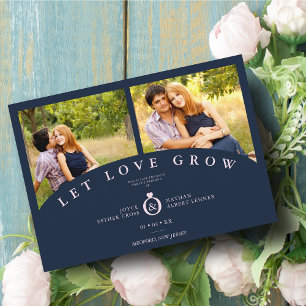 Carte Navy Pink Elegant 2 Photos laissez Love Grow Maria