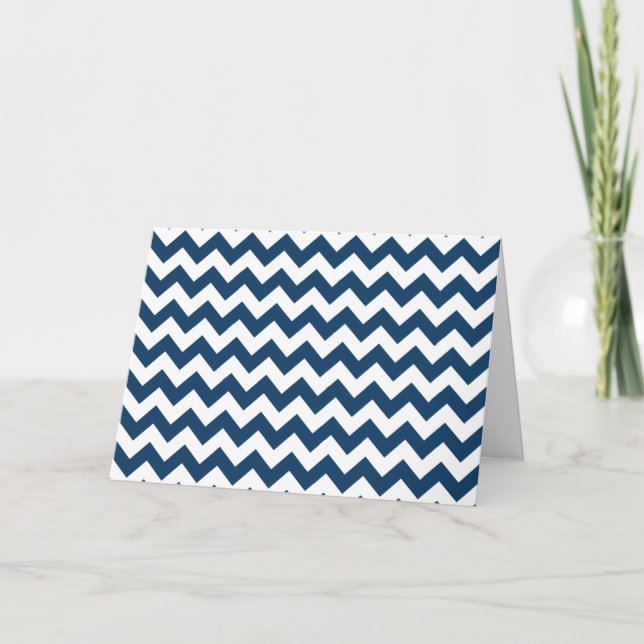 Carte Navy Zigzag, Navy Chevron, Motif géométrique (Devant)
