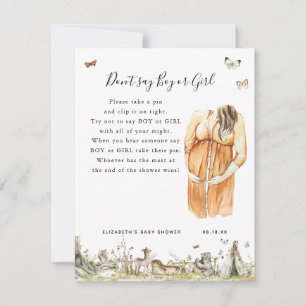 Carte Ne dis pas garçon ou fille   Jeu Baby shower