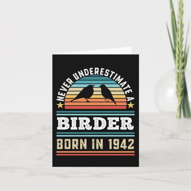 Carte Né en 1942 80e anniversaire Birthday Birding Gift (Devant)