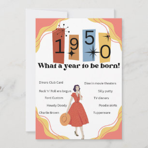 Carte Né en 1950 Un an pour se souvenir d'un joyeux anni