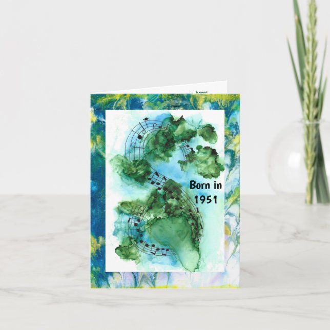 Carte Né en 1951 Anniversaire faits amusants (Devant)