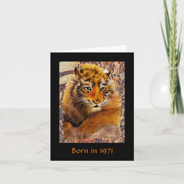 Carte Né en 1971 Anniversaire faits amusants (Devant)