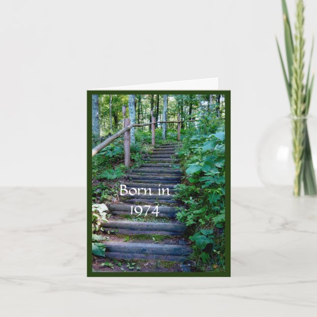 Carte Né en 1974 Anniversaire Fun Facts (Devant)