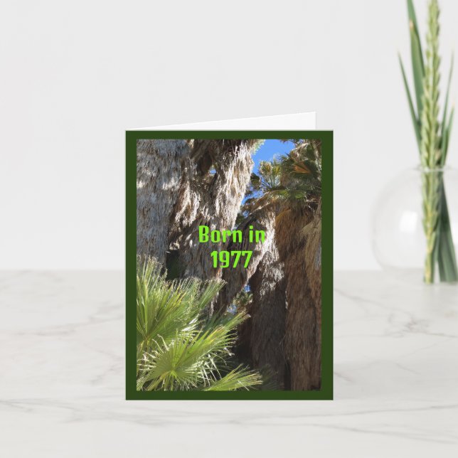Carte Né en 1977 Anniversaire Fun Facts (Devant)