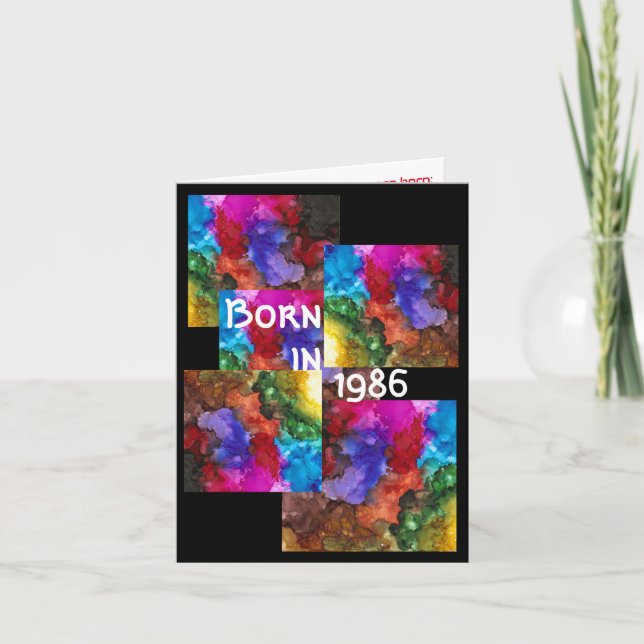 Carte Né en 1986 Anniversaire Fun Facts (Devant)