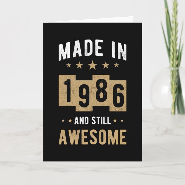 Carte Né En 1986 Cadeau Anniversaire Génial (Devant)