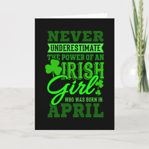 Carte NÉ EN AVRIL Anniversaire Irlandais Femme Maman