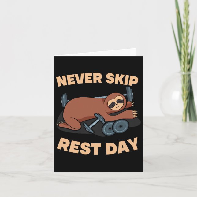 Carte Ne jamais ignorer le jour de repos Sloth Gym Entra (Devant)