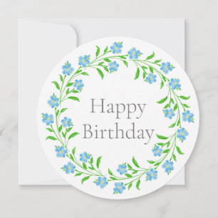 Carte Ne m'oubliez pas Aquarelle Floral Wreath Card