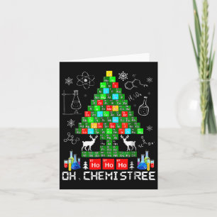 Carte Né Oh Chemistree Drôle de Noël scientifique arbre