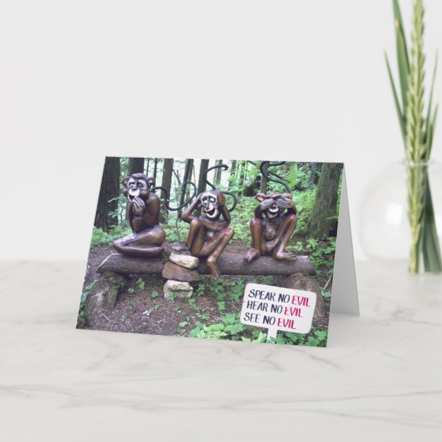 Carte ne pas parler mal entendre pas mal voir pas mal ca (Devant)