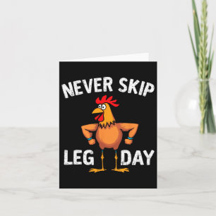 Carte Ne pas passer Jour de la Jambe Gym Rooster Drôle E