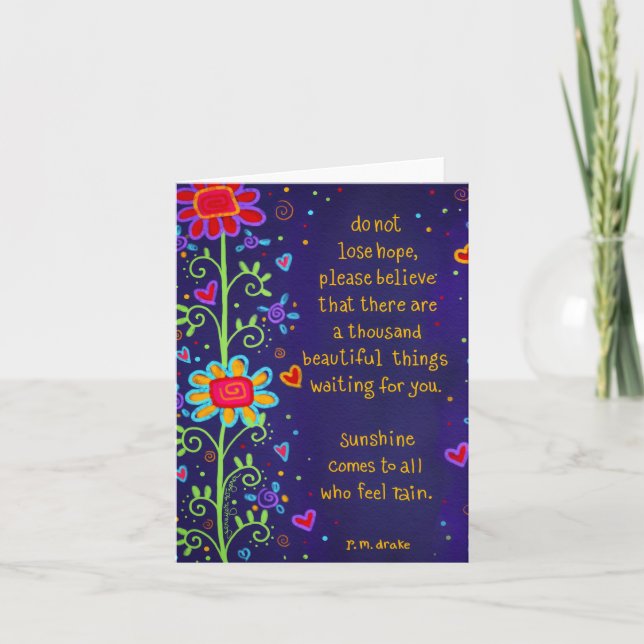 Carte Ne perds pas espoir Encouragement Jolie Florale (Devant)