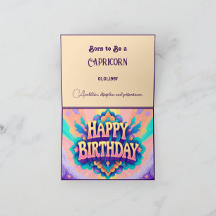 Carte Né pour être Capricorne pour anniversaire