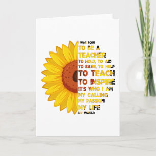 Carte NÉ POUR ÊTRE UN ENSEIGNANT Citations D'Enseignant 