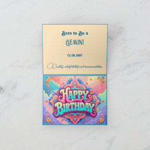 Carte Né pour être un Gemini pour anniversaire